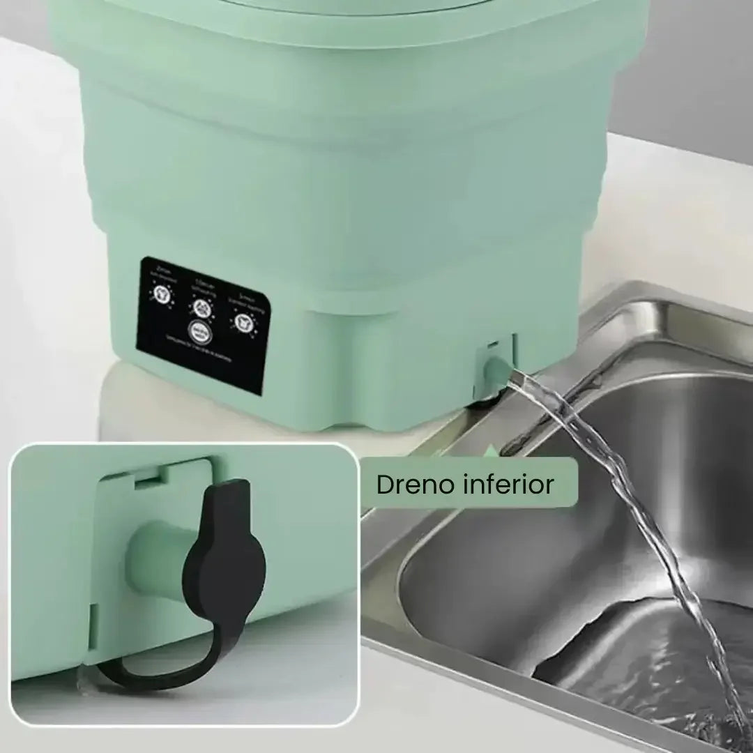 Mini Lavadora Portátil TurboClean 9L – Econômica e Compacta | Modern Casa