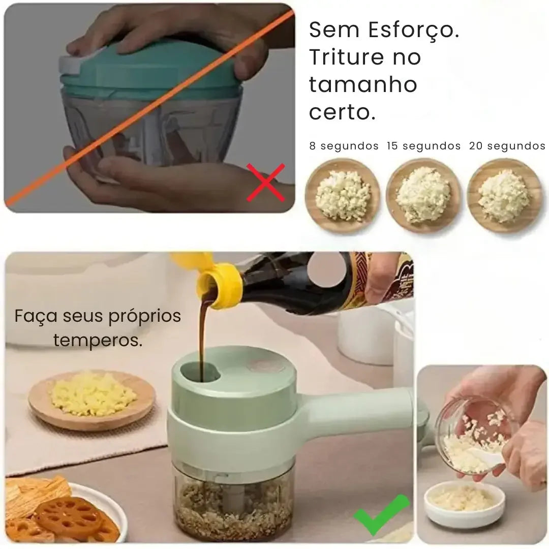 Picador e Cortador Elétrico de Legumes Multifuncional