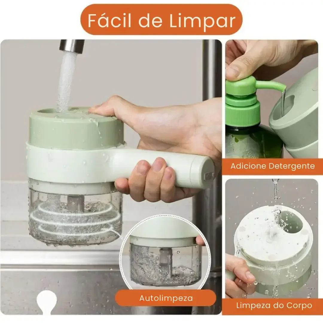 Picador e Cortador Elétrico de Legumes Multifuncional