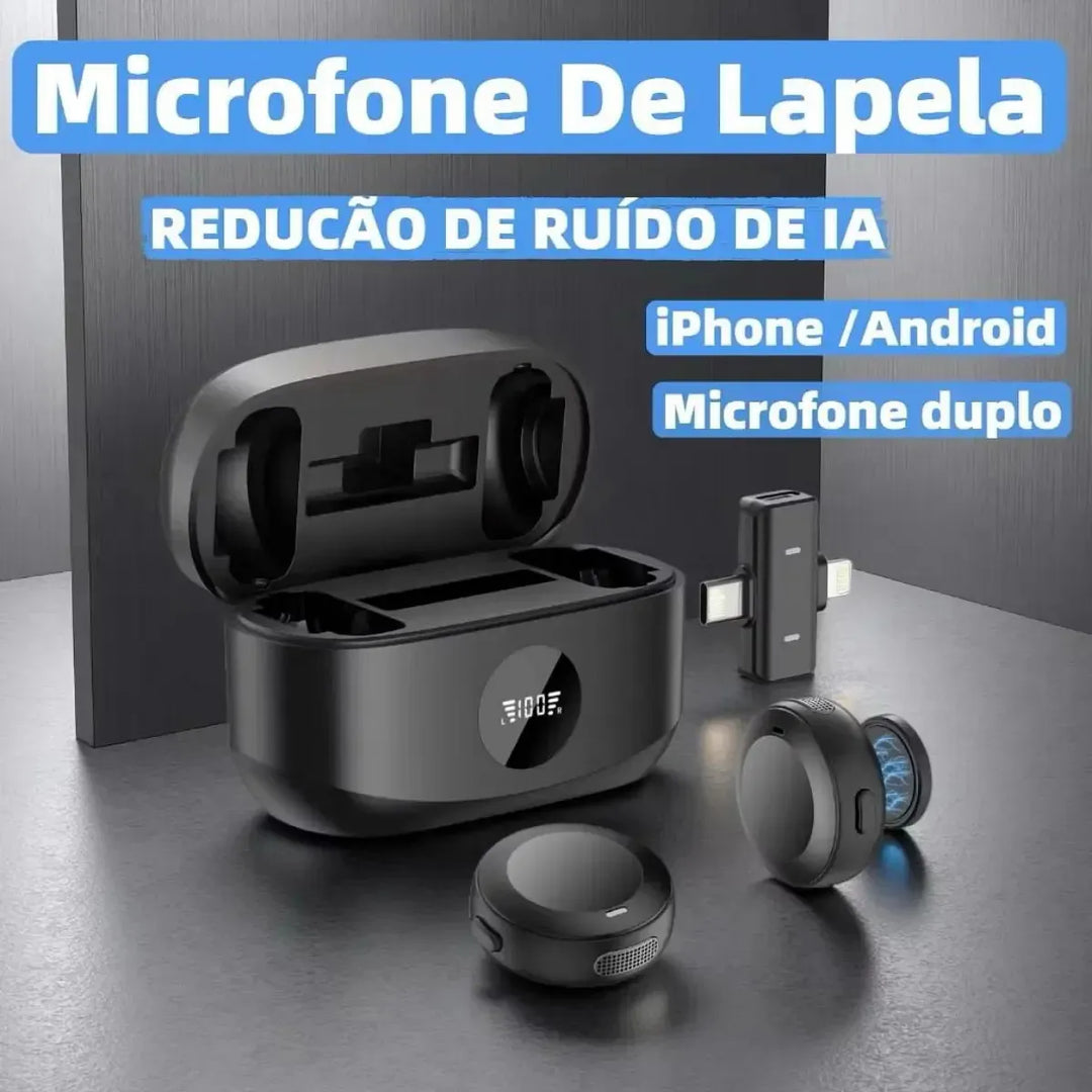 A'Gold MCF-38®  - Microfone de Lapela Profissional - Transforme o áudio dos seus vídeos usando apenas o seu celular.