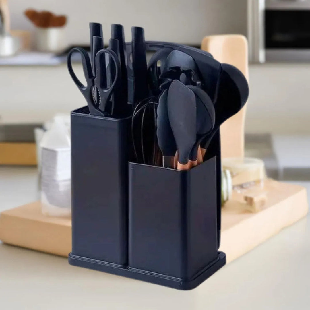 Kit 19 Peças Utensílios de Cozinha Completo com Tábua
