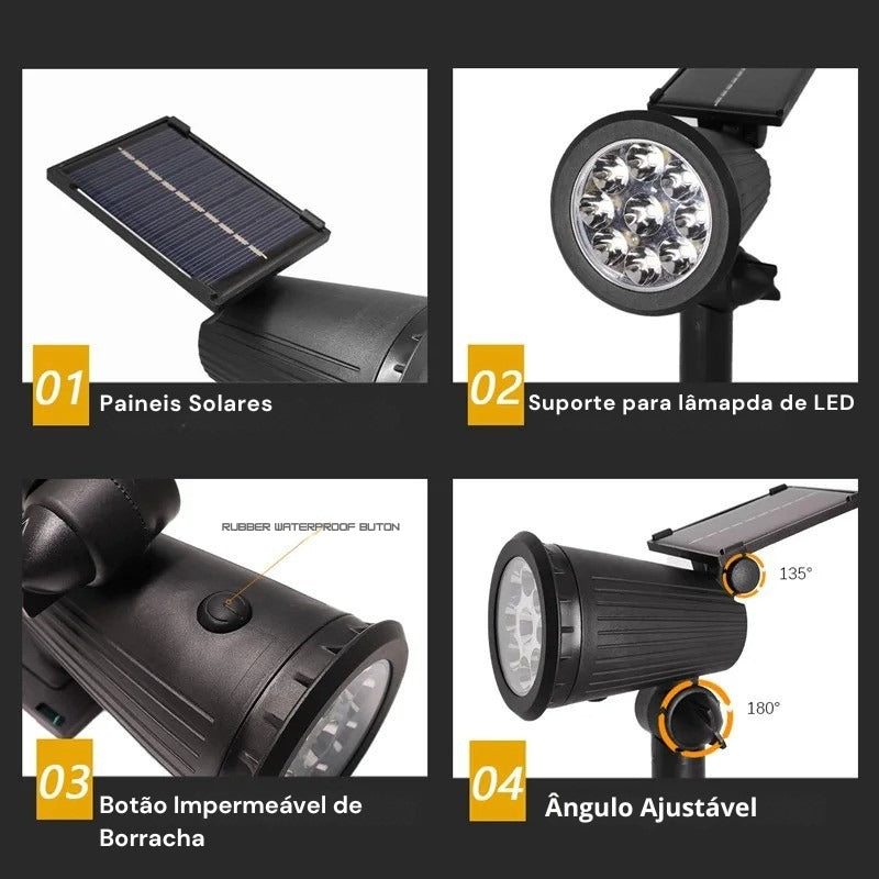 Luminária Solar Espeto para Jardim Com Brilho Ajustável  - IP65 à prova d'água -  EcoBeam