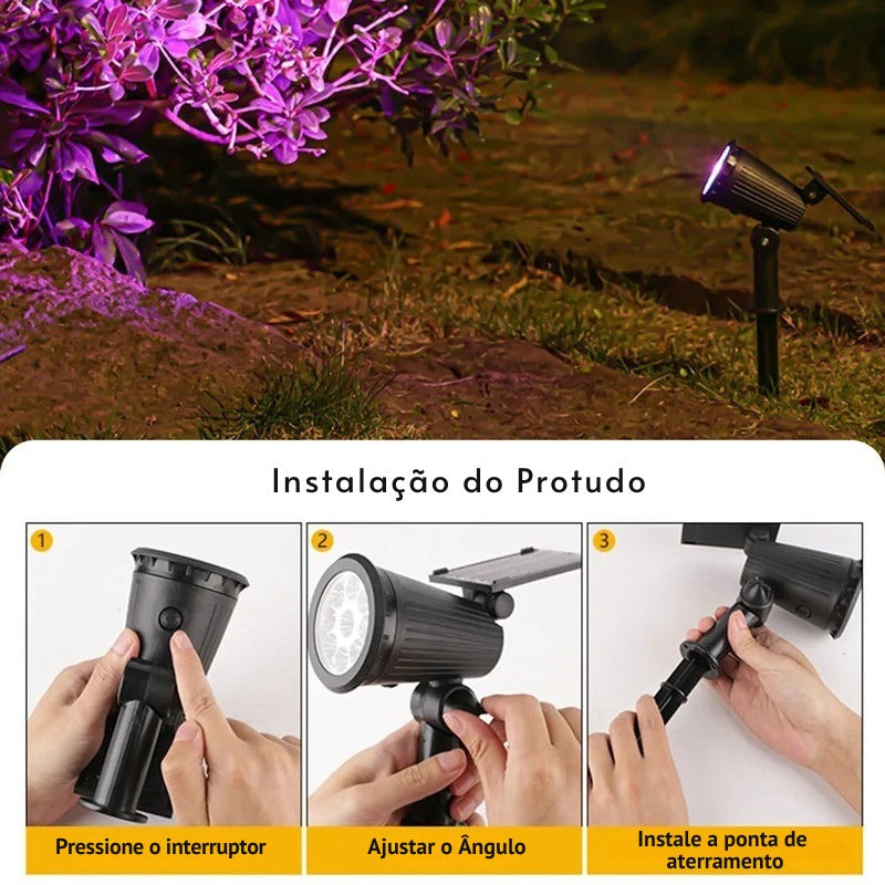 Luminária Solar Espeto para Jardim Com Brilho Ajustável  - IP65 à prova d'água -  EcoBeam