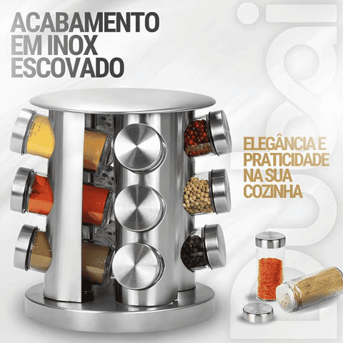 Porta Temperos e Condimentos Giratório 12 Peças