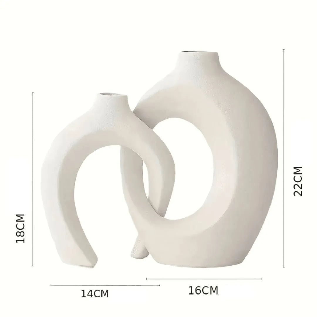 Vaso Decorativo para Sala de Cerâmica para Mesa 2 em 1 - Decoração