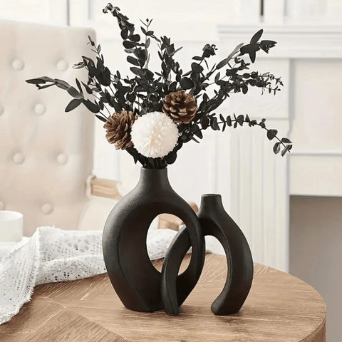 Vaso Decorativo para Sala de Cerâmica para Mesa 2 em 1 - Decoração