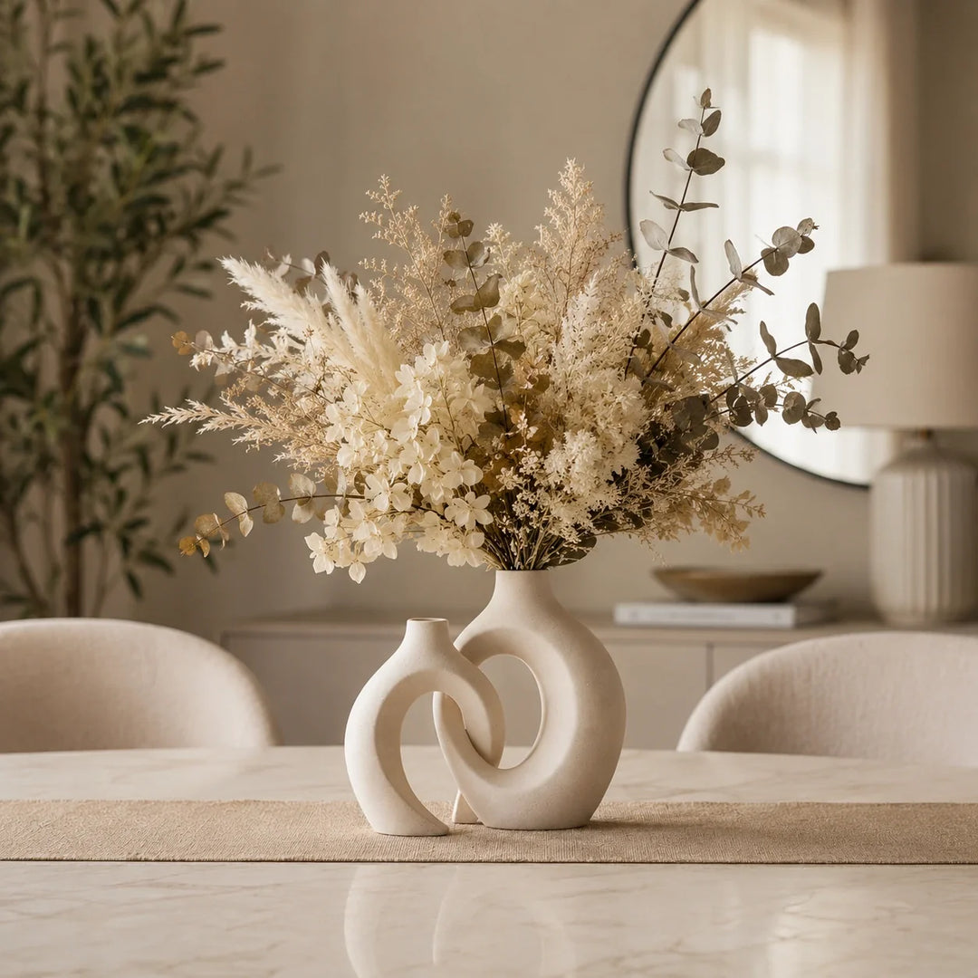 Vaso Decorativo para Sala de Cerâmica para Mesa 2 em 1 - Decoração